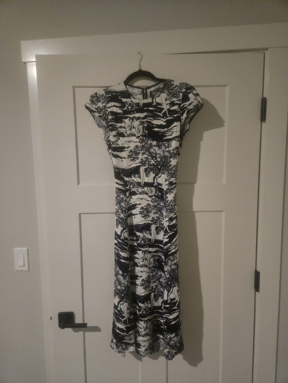 Reformation Gavin Midi Dress Naked Lunch Toile Print Nude Figures Size 0 No Tag
